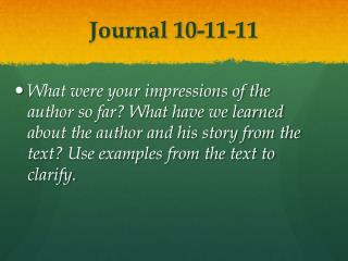 Journal 10-11-11
