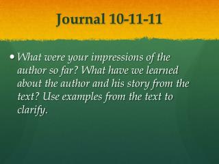 Journal 10-11-11