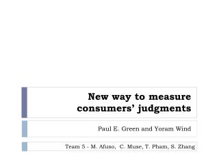 New way to measure consumers’ judgments