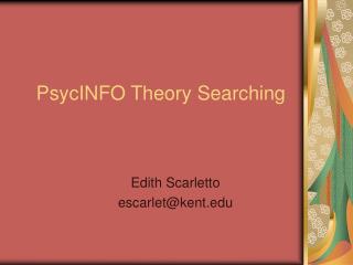 PsycINFO Theory Searching