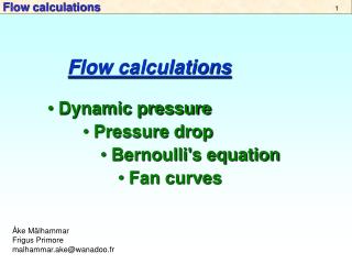 Flow calculations