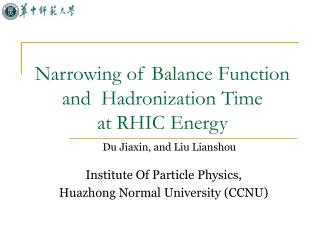 Narrowing of Balance Function and Hadronization Time at RHIC Energy