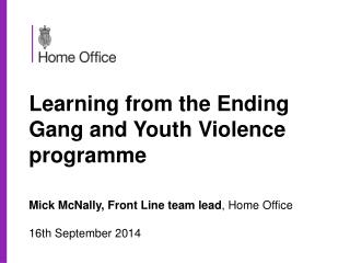 Learning from the Ending Gang and Youth Violence programme