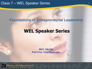 Class 7 – WEL Speaker Series