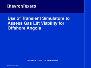 Use of Transient Simulators to Assess Gas Lift Viability for Offshore Angola