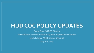 HUD CoC Policy Updates