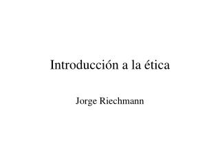 Introducción a la ética