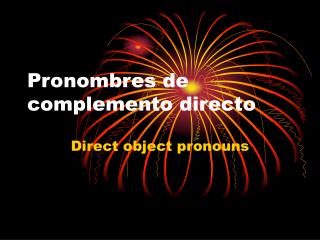 Pronombres de complemento directo