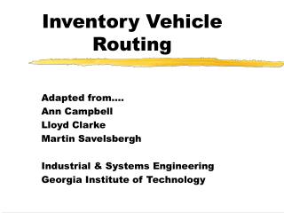Inventory Vehicle Routing