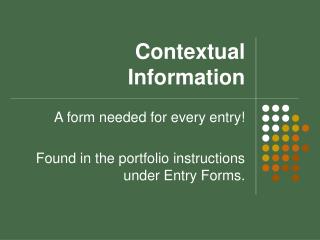 Contextual Information