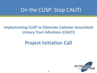 On the CUSP: Stop CAUTI