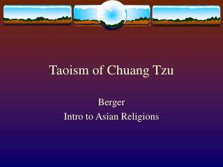 Taoism of Chuang Tzu