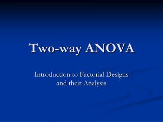 Two-way ANOVA
