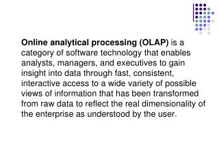 Kinds of OLAP