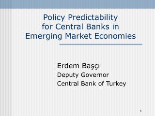 Policy Predictability for Central Banks in Emerging Market Economies