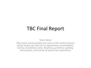 TBC Final Report
