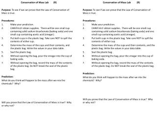 Conservation of Mass Lab (R)