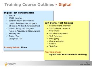 Training Course Outlines - Digital