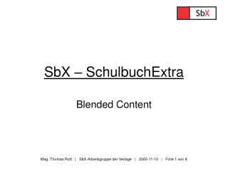 SbX – SchulbuchExtra