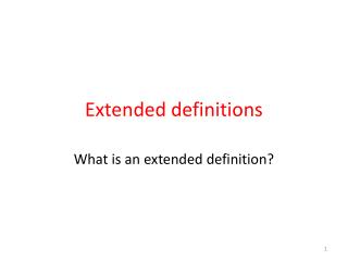 Extended definitions