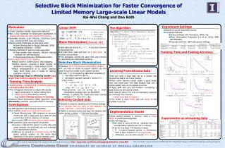Selective Block Minimization for Faster Convergence of Limited Memory Large-scale Linear Models