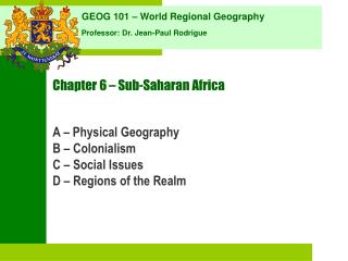 Chapter 6 – Sub-Saharan Africa