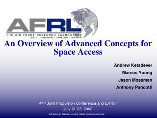 An Overview of Advanced Concepts for Space Access