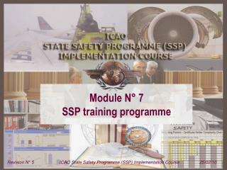 Module N° 7 SSP training programme