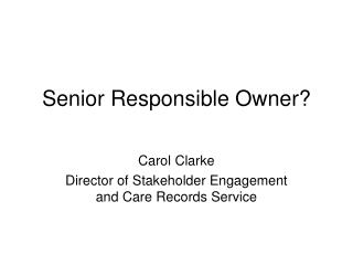 Senior Responsible Owner?