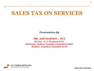 SALES TAX ON SERVICES
