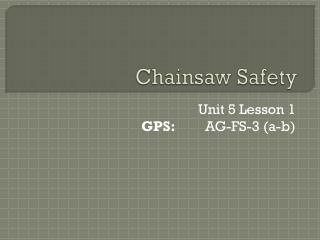 Chainsaw Safety