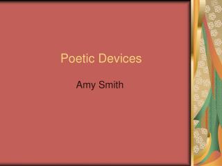 Poetic Devices