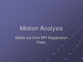 Motion Analysis