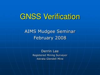 GNSS Verification