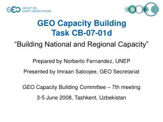 GEO Capacity Building Task CB-07-01d
