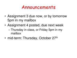 Announcements