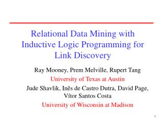 Relational Data Mining with Inductive Logic Programming for Link Discovery