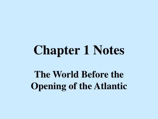 Chapter 1 Notes