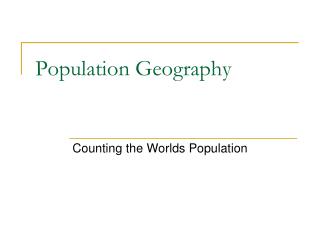 Population Geography