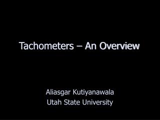 Tachometers – An Overview