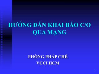 HƯỚNG DẪN KHAI BÁO C/O QUA MẠNG