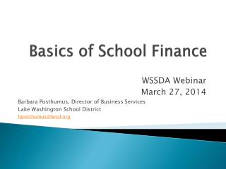 Basics of School Finance