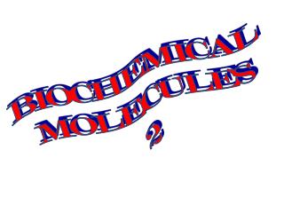 BIOCHEMICAL MOLECULES 2