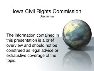 Iowa Civil Rights Commission Disclaimer