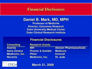 Financial Disclosures