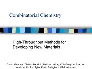 Combinatorial Chemistry