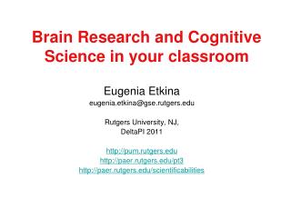 Brain Research and Cognitive Science in your classroom