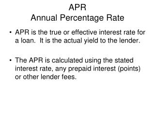 APR Annual Percentage Rate