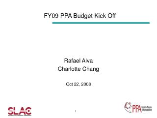 FY09 PPA Budget Kick Off