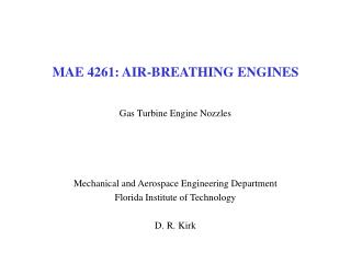 MAE 4261: AIR-BREATHING ENGINES